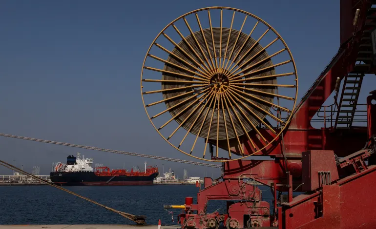 An oil tanker docked at the Port of Fujairah, as the U.S.-Israel conflict with Iran limits marine traffic in the Strait of Hormuz, in Fujairah, United Arab Emirates, May 6, 2026. Amr Alfiky