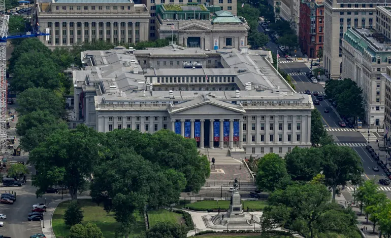 The US Department of the Treasury Building in Washington, D.C., U.S., July 11, 2026. Daniel Heuer/