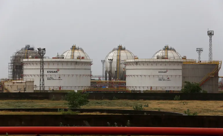 Storage tanks of an oil refinery of Essar Oil, which runs India's second biggest private sector refinery, are pictured in Vadinar in the western state of Gujarat, India, October 4, 2016. Amit Dave