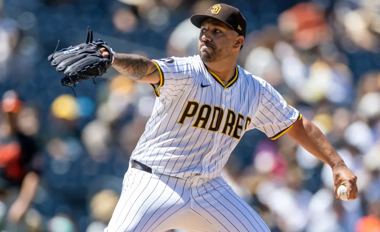 Sep 3, 2025; San Diego, California, USA; San Diego Padres starting pitcher Nestor Cortes (65) throws a pitch during the first inning against the Baltimore Orioles at Petco Park. Mandatory Credit: David Frerker-Imagn Images