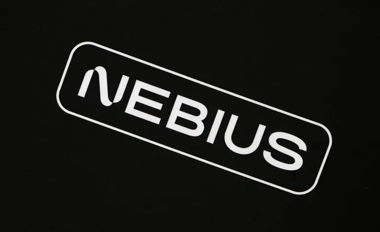 Branding for Nebius at the Nebius AI UK data centre at Ark Data Centres, in Chertsey, Britain, November 6, 2025. Toby Melville