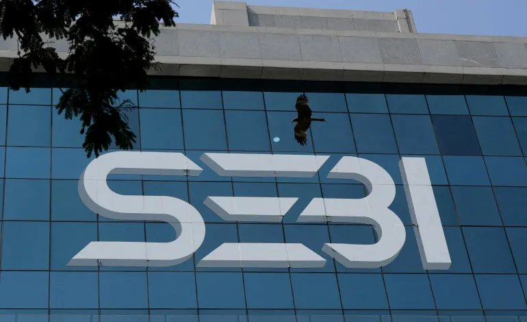 The logo of Securities and Exchange Board of India (SEBI) is seen on its headquarters in Mumbai, India, March 24, 2025. Hemanshi Kamani
