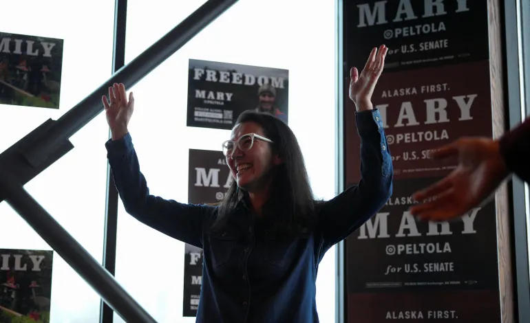 Mary Peltola launches her campaign as a Democratic candidate for Senate in Anchorage, Alaska, U.S., January 17, 2026. Kerry Tasker/