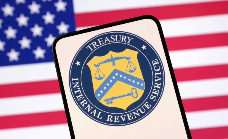 United States Department of the Treasury logo and U.S. flag are seen in this illustration taken April 23, 2025. Dado Ruvic/Illustration