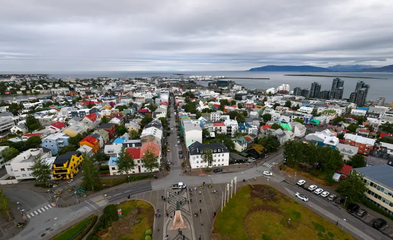 Overview of the town form Hallgrimskirkja church ahead of a referendum on whether Iceland should resume accession negotiations with the European Union, in Reykjavik, Iceland, August 12, 2026. REUTERS/Denis Balibouse/File Photo