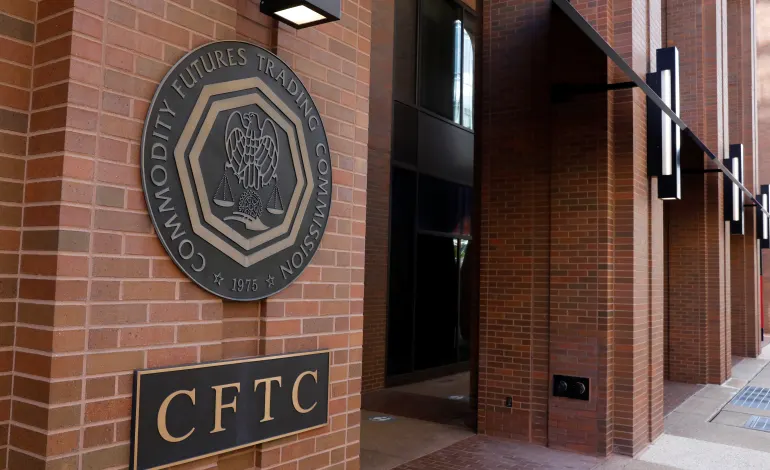 Signage is seen outside of the US Commodity Futures Trading Commission (CFTC) in Washington, D.C., U.S., August 30, 2020. Andrew Kelly