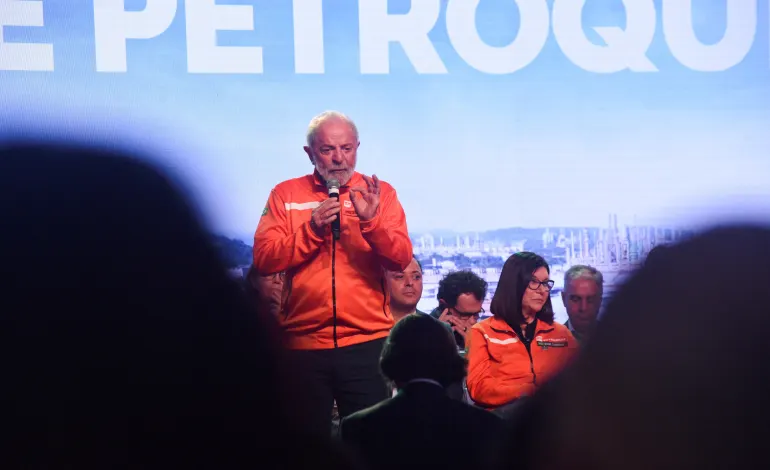 Brazil's President Luiz Inacio Lula da Silva speaks beside Brazilian state-run oil firm Petrobras CEO Magda Chambriard during an event at the Duque de Caxias Refinery, in Duque de Caxias, Brazil July 4, 2025. Tita Barros