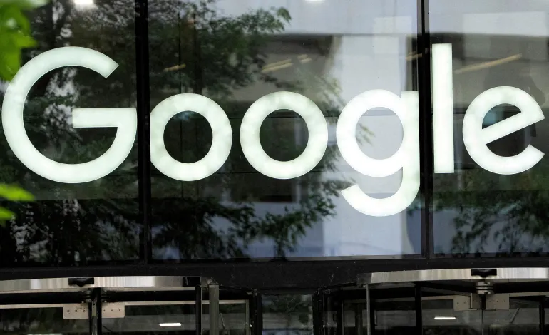 The Google logo is seen outside the company's offices in London, Britain, June 24, 2025. Carlos Jasso