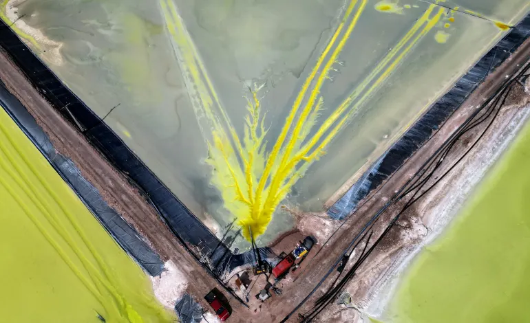 Brine pools of SQM lithium mine are pictured at the Atacama salt flat, in Antofagasta region, Chile, May 3, 2023. Ivan Alvarado  TPX IMAGES OF THE DAY